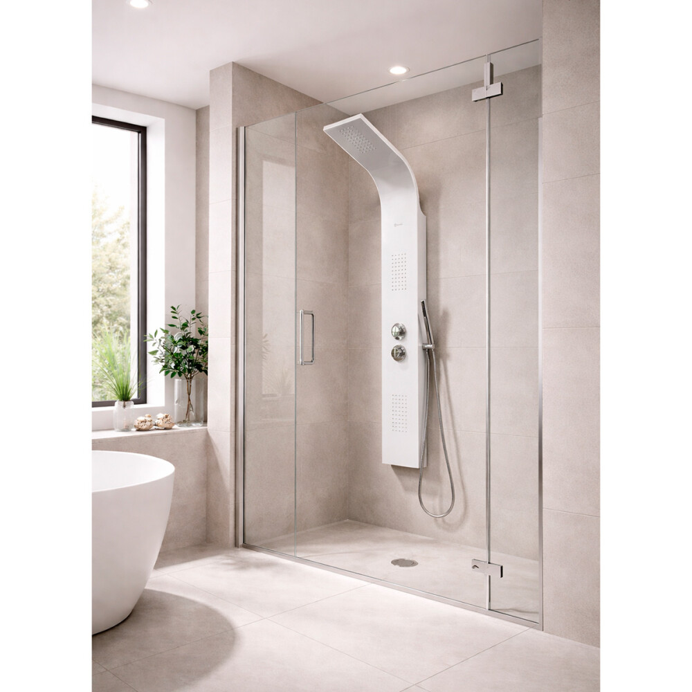 PANEL DE DUCHA MODELO L194 150x20 CM ALUMINIO BLANCO Panel De Ducha Modelo L194 150x20 Cm Aluminio Blanco