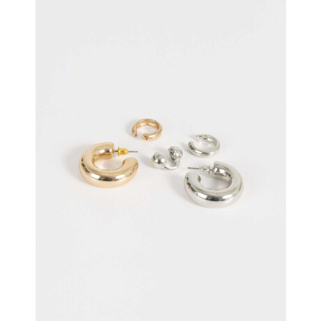 Set De Aros Mixplating Chunky Combinacion Bicolor