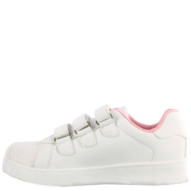 Championes Infantiles Push DANISH con velcros Blanco - Rosado