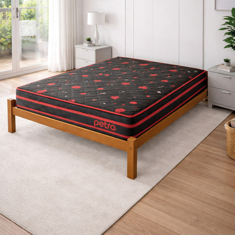 CAMA 2 PLAZAS TURCA PINO LUSTRE CERA CON COLCHÓN DOMUS Cama 2 Plazas Turca Pino Lustre Cera Con Colchón Domus