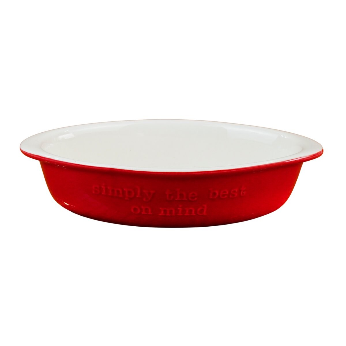 Fuente oval de ceramica labrada con asas 