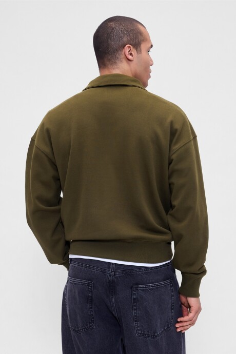 Buzo Deportivo Medio Cierre Hombre Ripe Olive