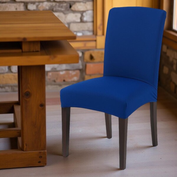 Funda Para Silla Comedor Cubre Asiento Elastizada Y Lavable Variante Color Azul 2