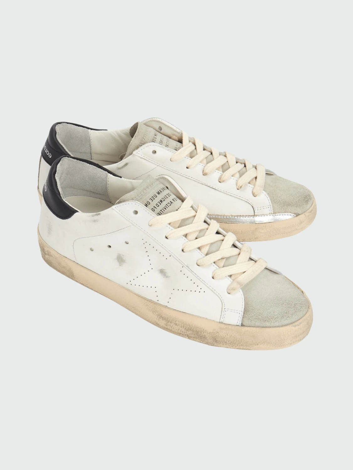 Golden Goose-Championes de cuero acordonados, Super Star Blanco