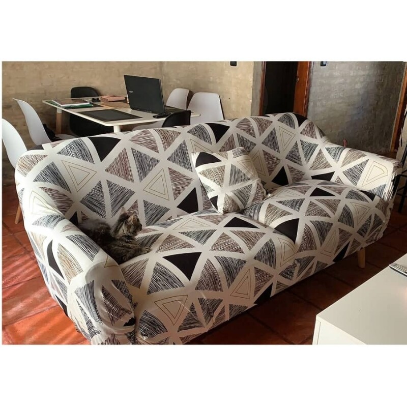 Funda sillón 4 cuerpos estampada Triángulos