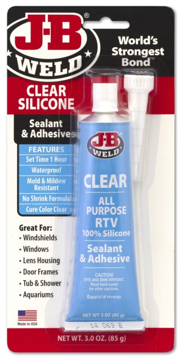 QUIMICOS VARIOS - SILICONA ADHESIVA TRANSPARENTE 85GRS JB WELD 