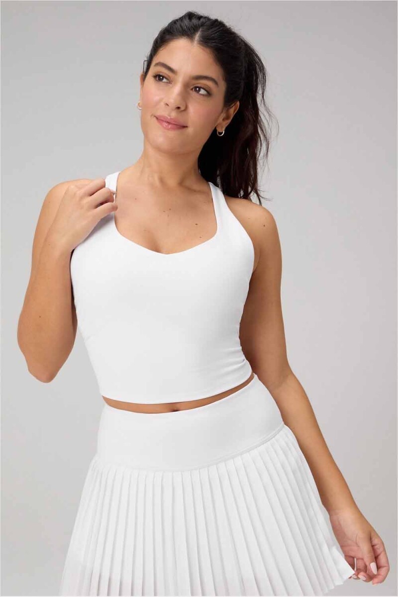 Top Anywhere Cropped Built-In Bra Mujer - Classic White 