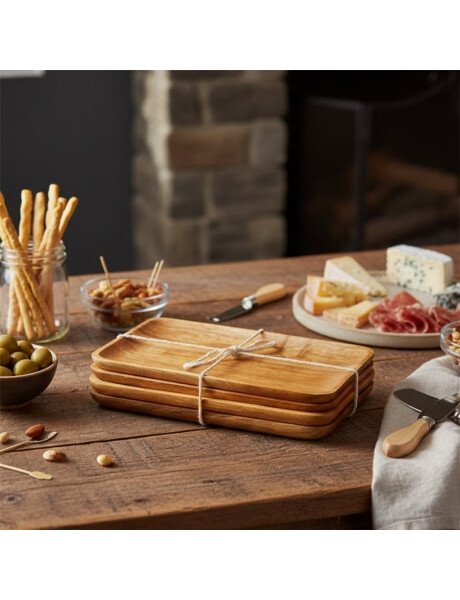 SET X4 BANDEJAS CHICAS RECT. MADERA 20X10X2.5CM SET X4 BANDEJAS CHICAS RECT. MADERA 20X10X2.5CM