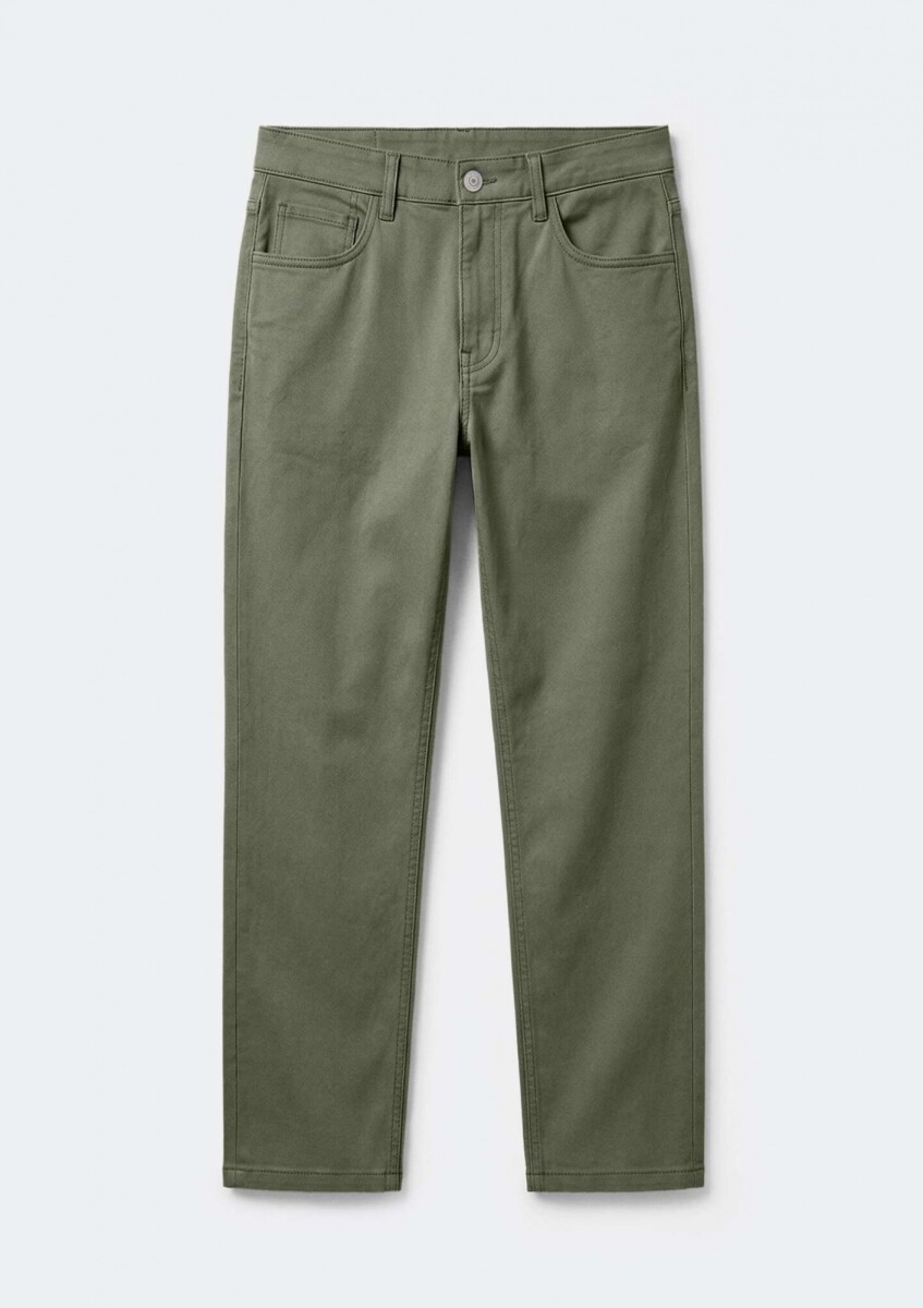 PANTALONES DE SARGA AJUSTADOS - VERDE 