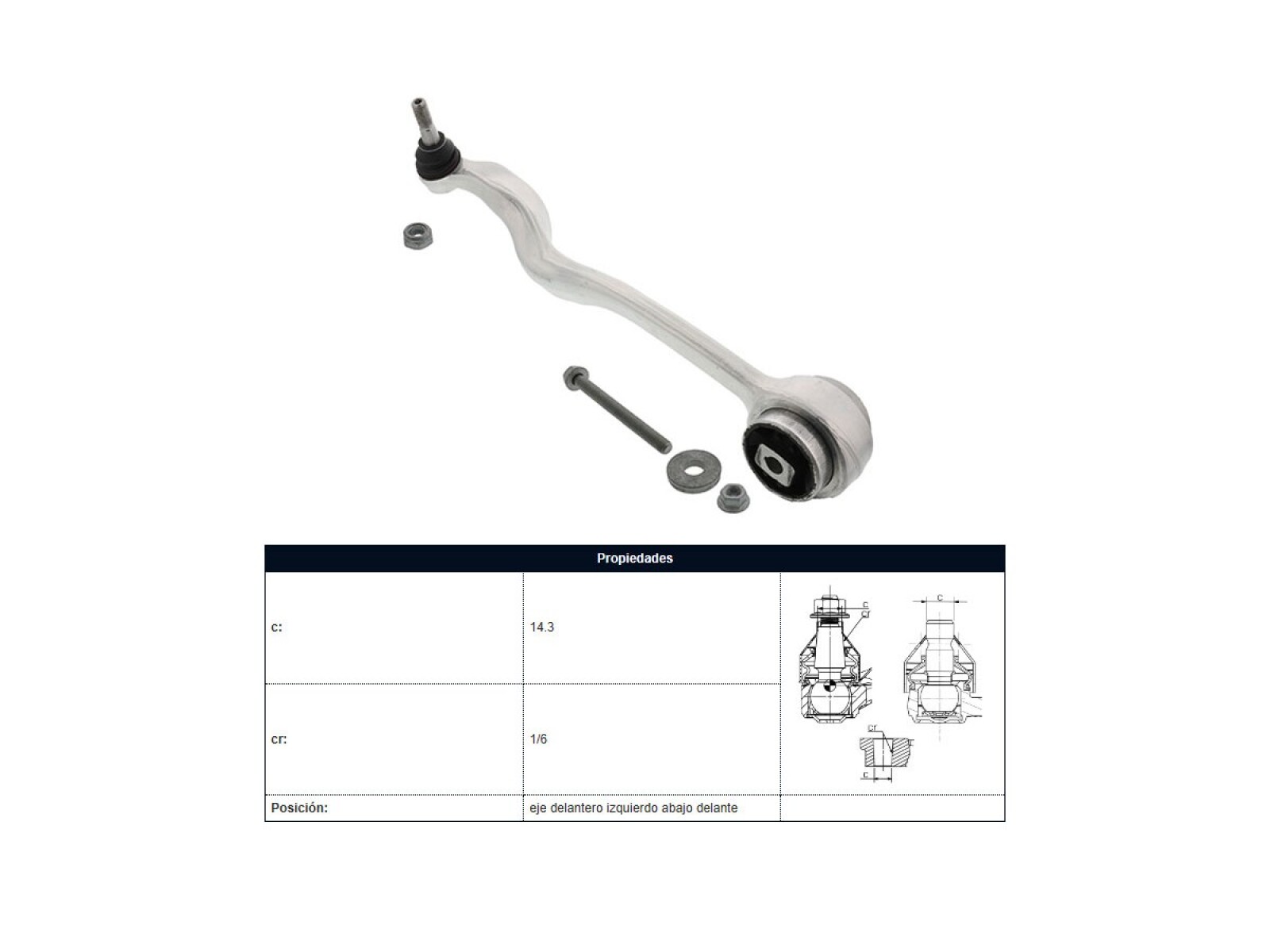 Brazo De Suspensión Del BMW 528I (E39)/530D (E39)/525 Tds (E39)/523I (E39)/525I (E39)/540I (E39) 95-05 Izq 