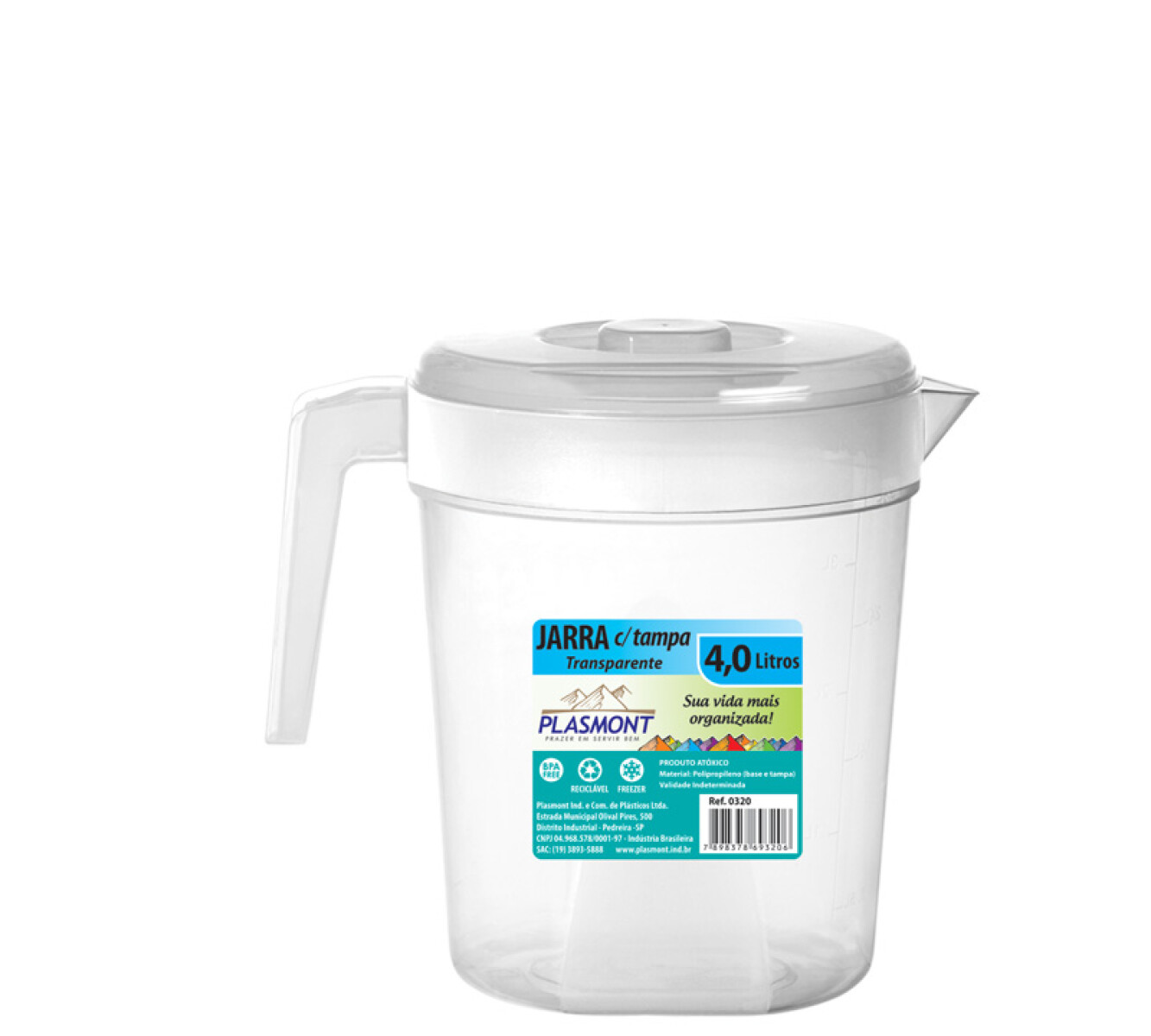 JARRA PLASTICO 4L TRANSPARENTE PLASMONT - Sin color 