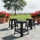 Set x3 Banqueta apilable de plástico resistente NEGRO