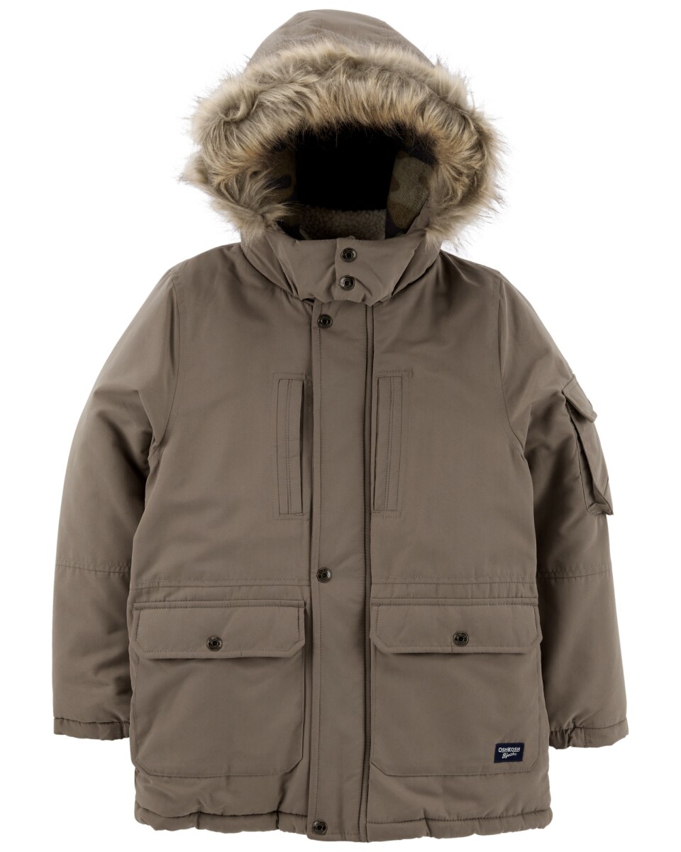 Parka clásica con piel sintética 