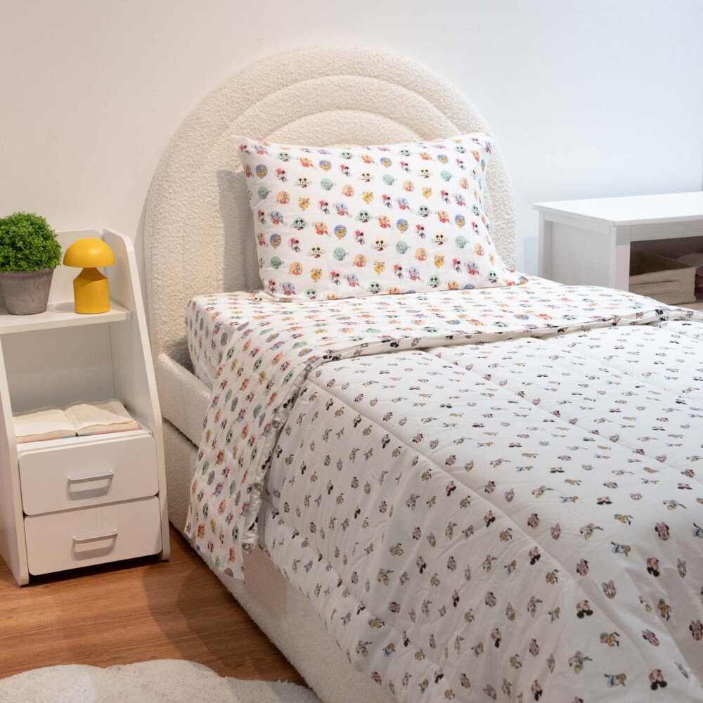 ACOLCHADO 1 PLAZA ALGODON BLANCO MICKEY&FRIENDS BLANCO ESTAMPADO