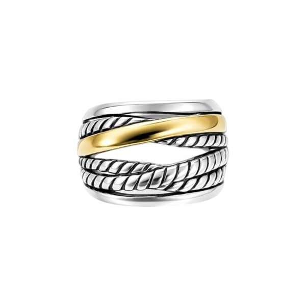 Anillo Tiras-Plata y Oro-Sin Piedra-AN5158 sinpiedra