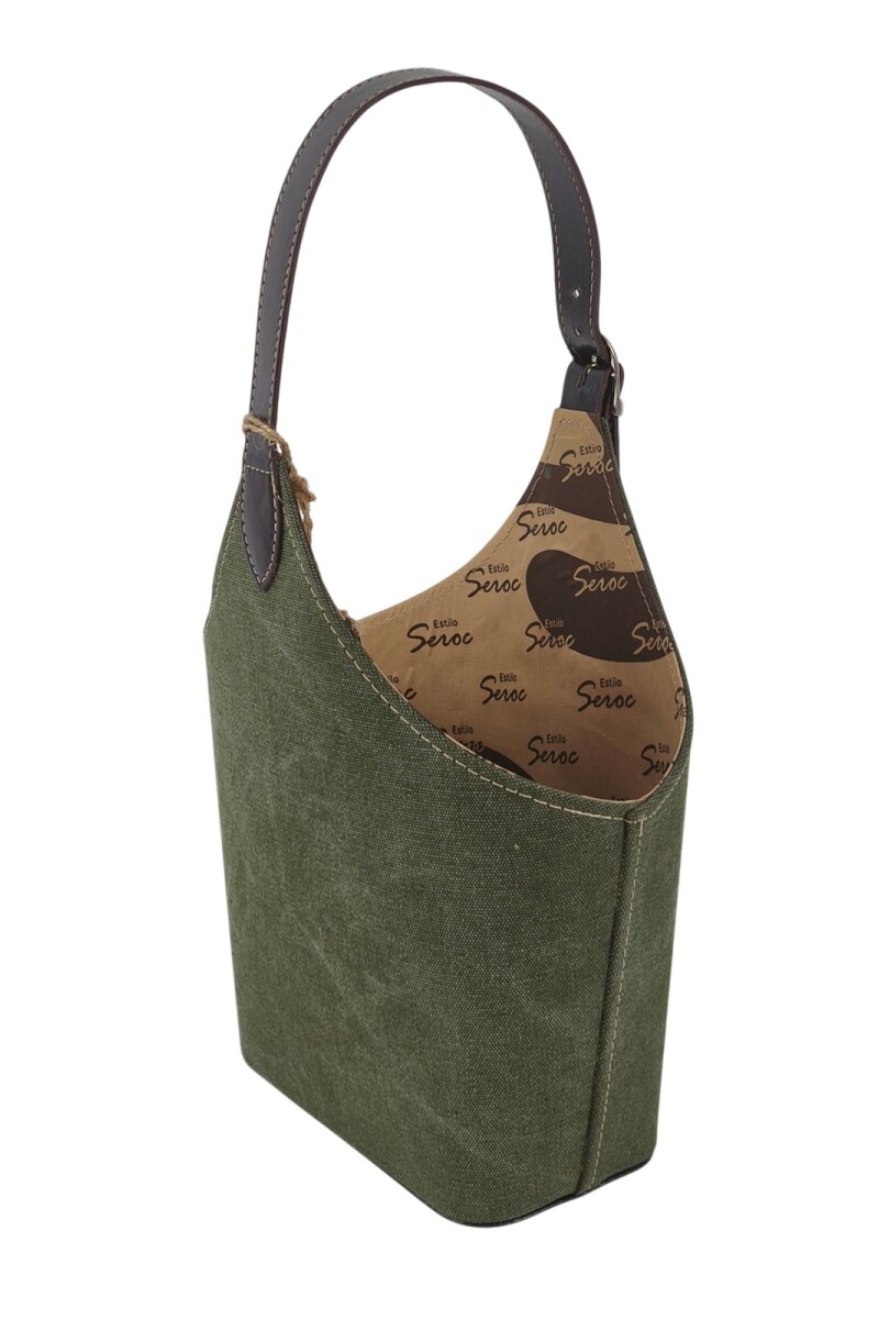 Matera canasto en lona Verde