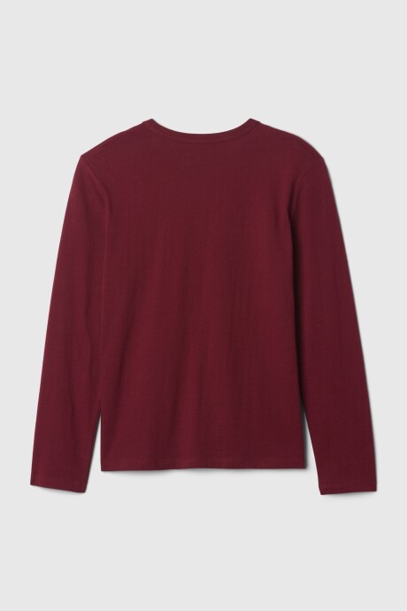Remera Logo Gap Manga Larga Niño Burgundy Plaid