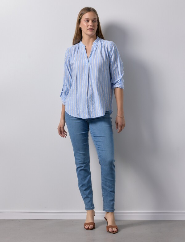 Blusa Lineas CELESTE/MULTI