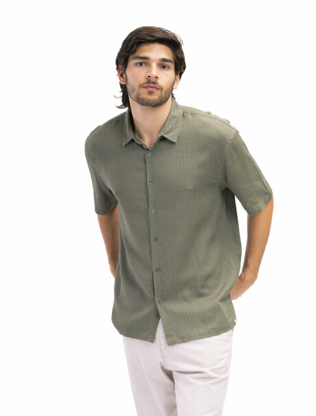 Camisa Manga Corta Hawaii Kaki