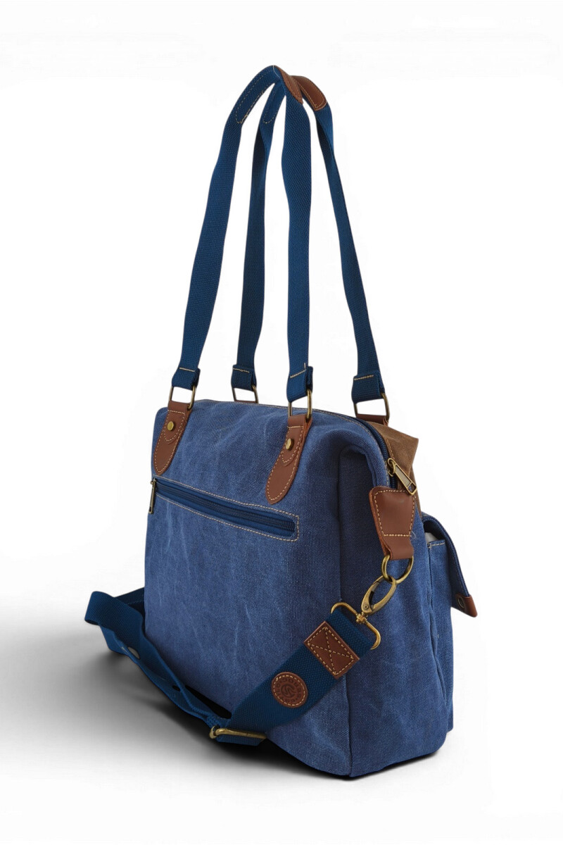 Morral de lona vintage Azul