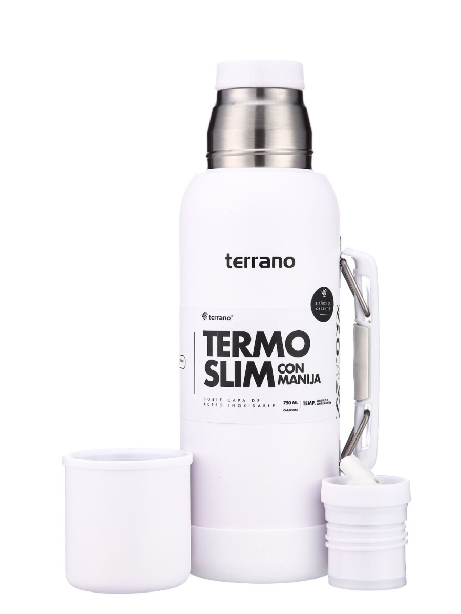 Termo Slim 750mL. con Base Silicona - Blanco 