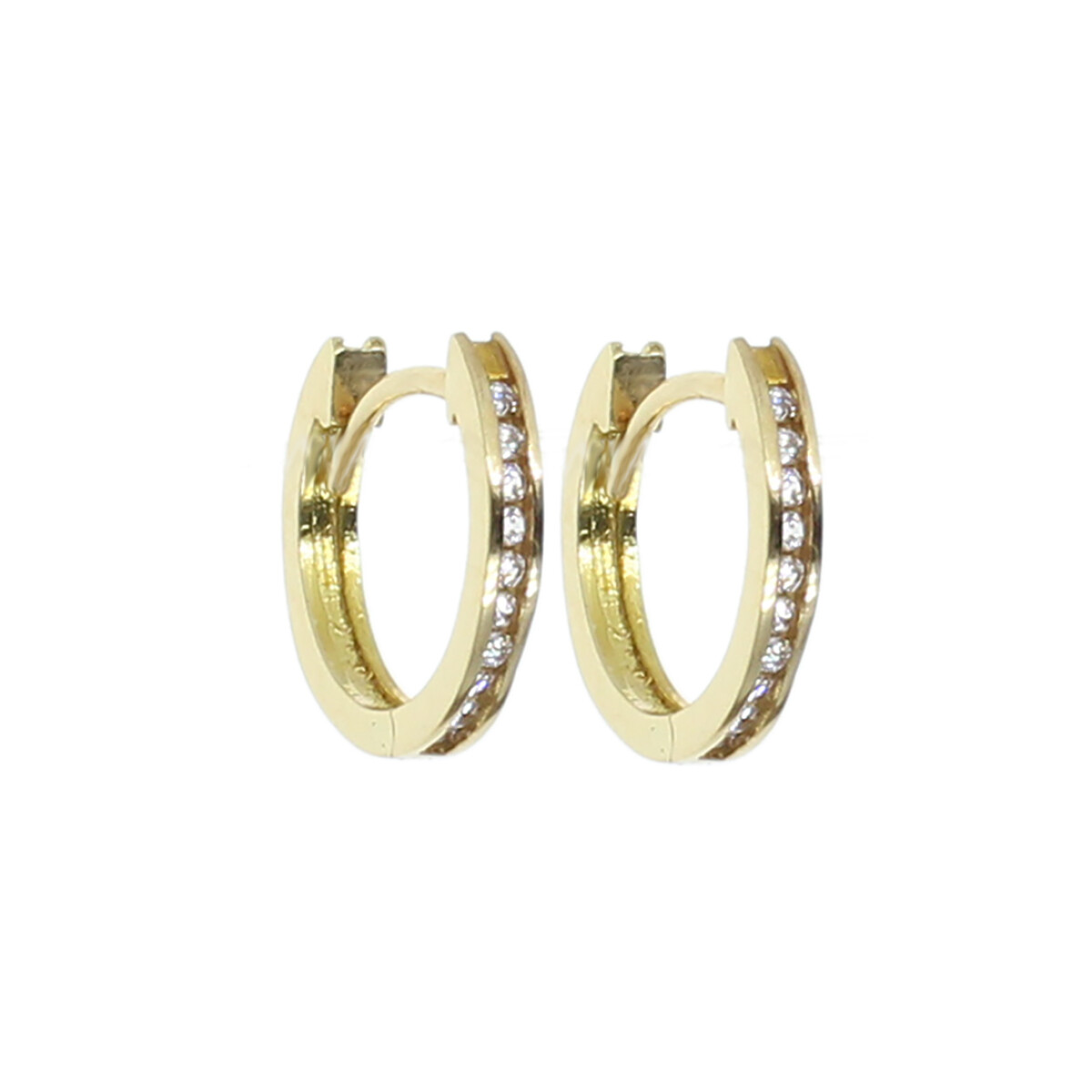Caravanas, aros de oro 18k con circonias N8188 