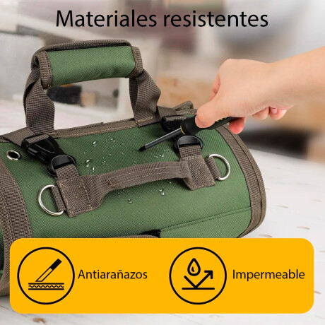 Bolso Herramientas Enrollable Organizador Práctico Verde