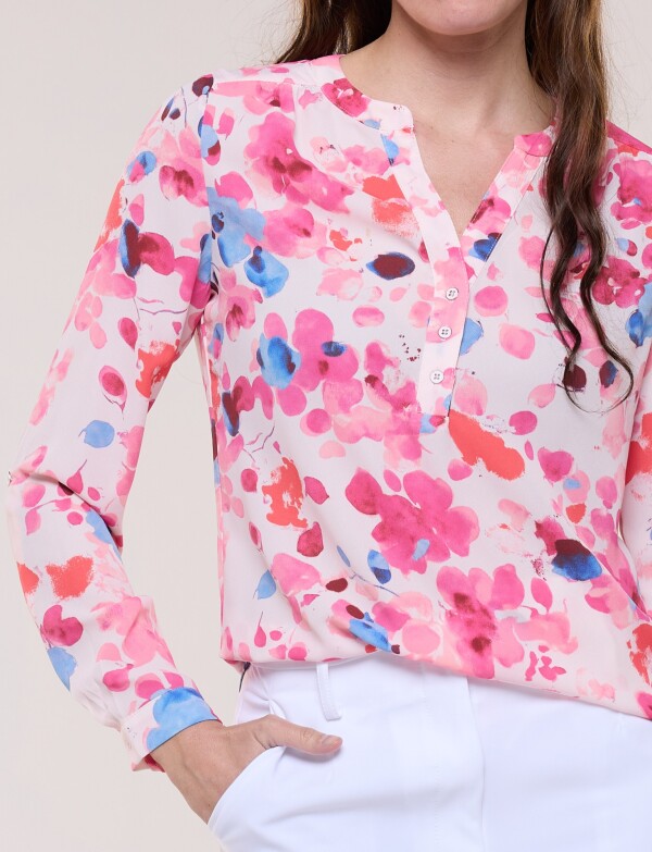 Blusa Gasa Print ROSA/MULTI