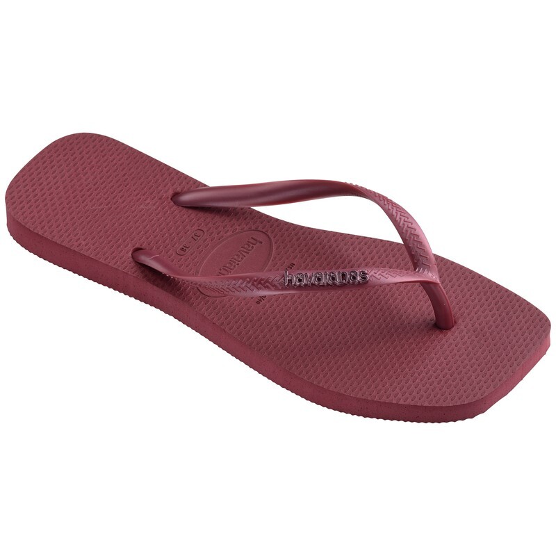 Ojotas Havaianas Slim Square Logo Metallic Rojo