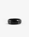 Brazaletes Acrilico Brazalete Resina Y Tachas - Plateado Rodio