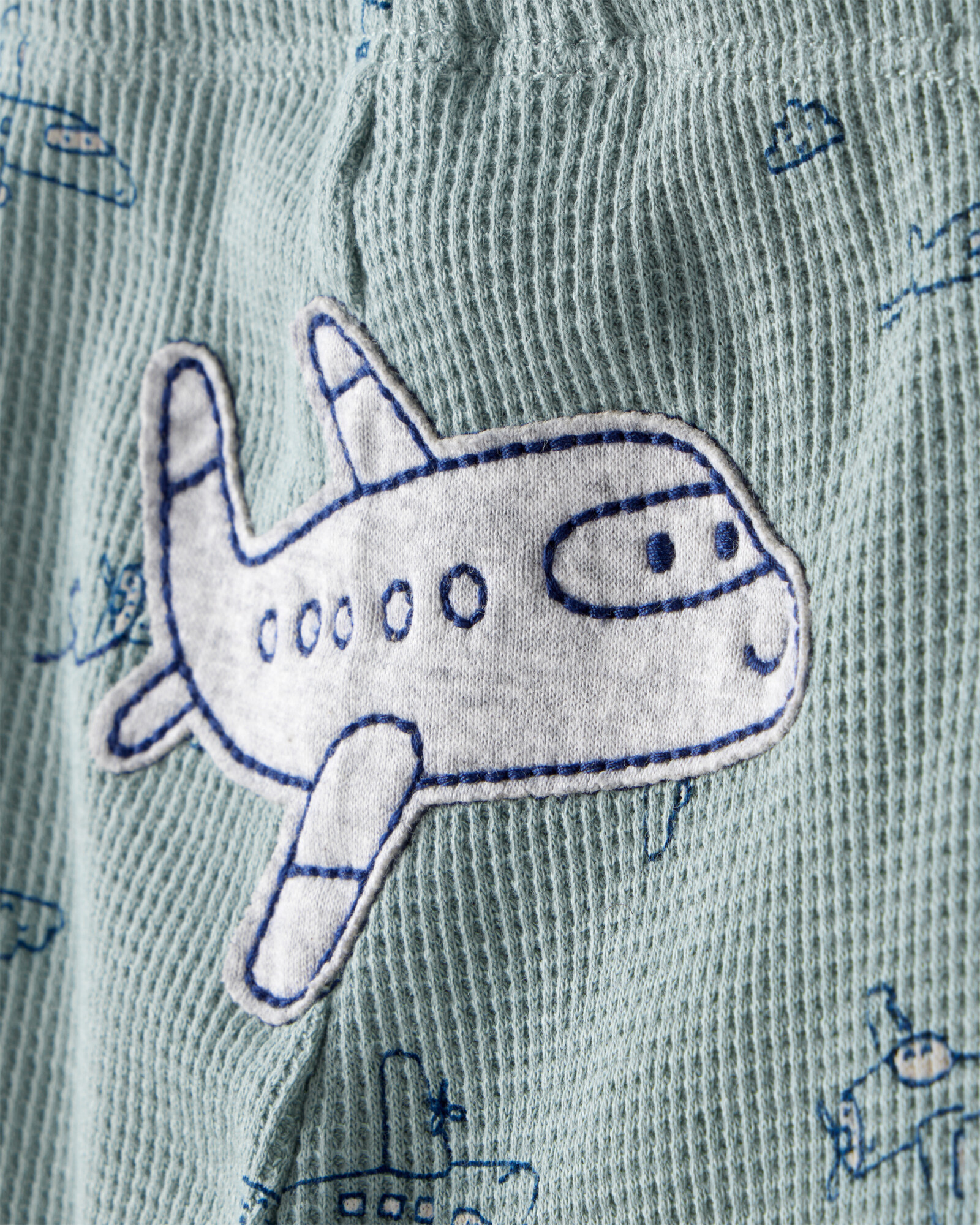 Set tres piezas de algodón, pantalón y dos bodies, diseño aviones Set tres piezas de algodón, pantalón y dos bodies, diseño aviones