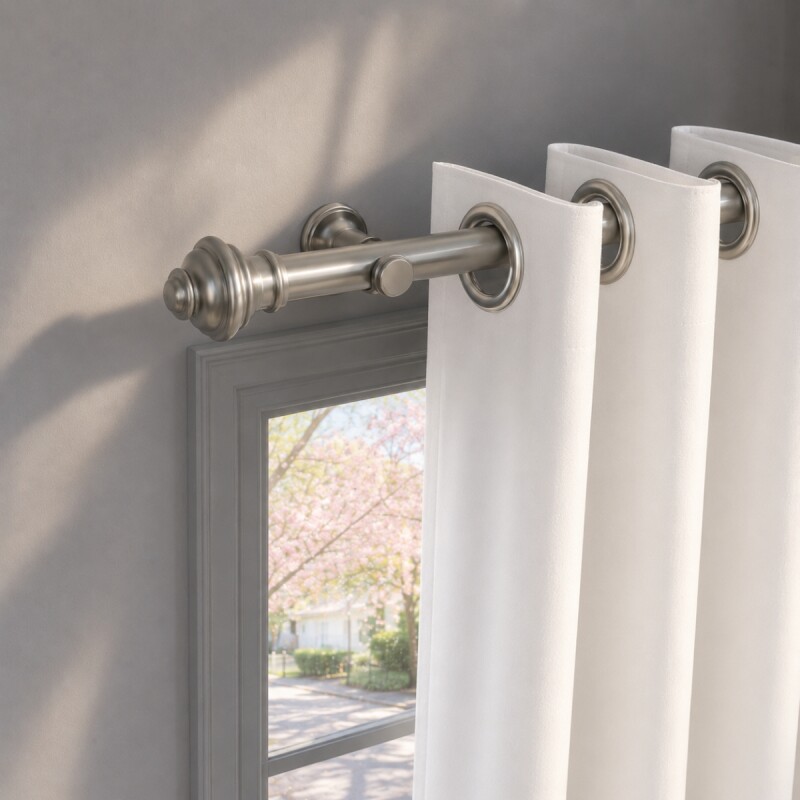 Barrote cortina metal Eurometal 2,0m + 2 soportes GRIS OSCURO