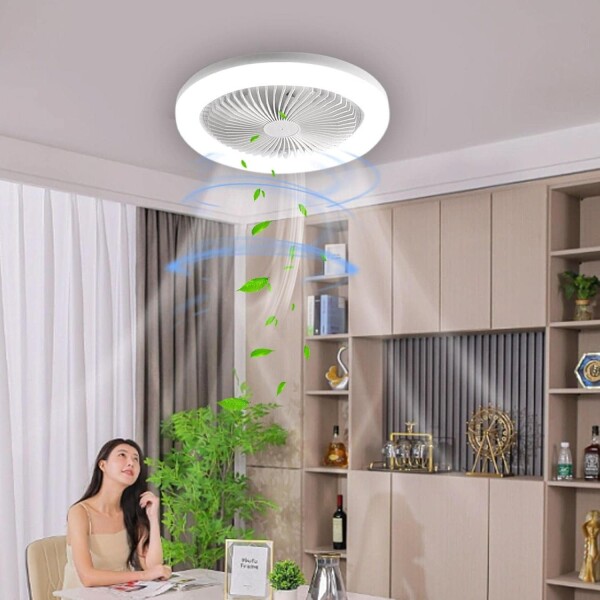 Lampara Led Ventilador Techo Rosca E27 C/ Control Ajustable Variante Color Blanco