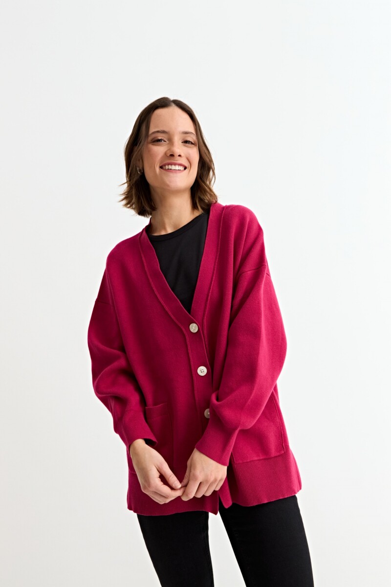 Cardigan oversized - Fucsia 