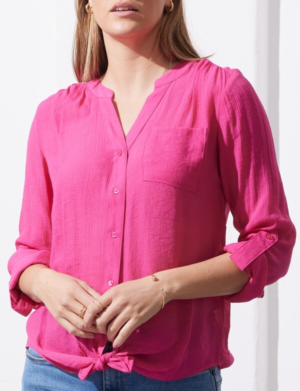 Blusa Nudo Botones FUCSIA