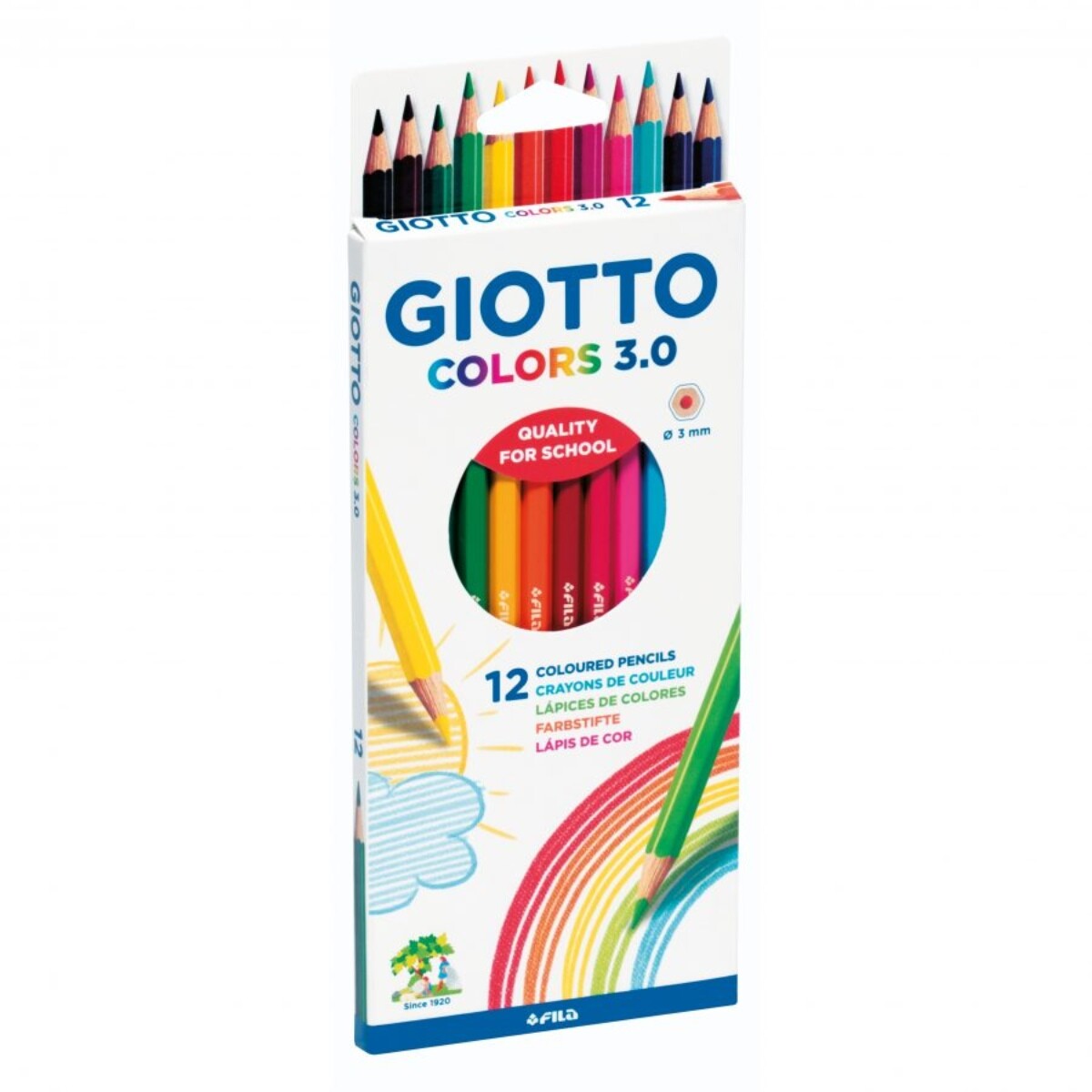 Lápices de Colores + Sacapuntas Giotto Colors 3.0 x12 