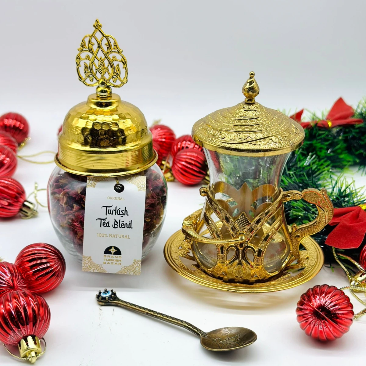 Set de té para una persona dorado 