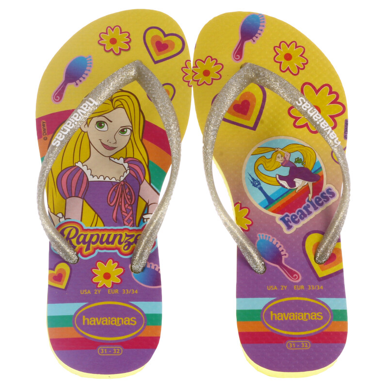 Sandalias Infantiles Havaianas Kids Slim Princes Amarillo - Dorado