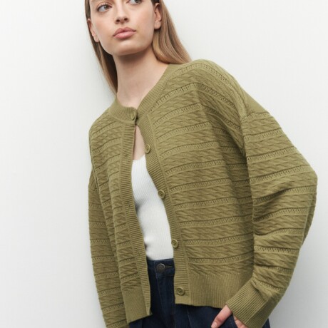 CARDIGAN TEO Verde Oliva