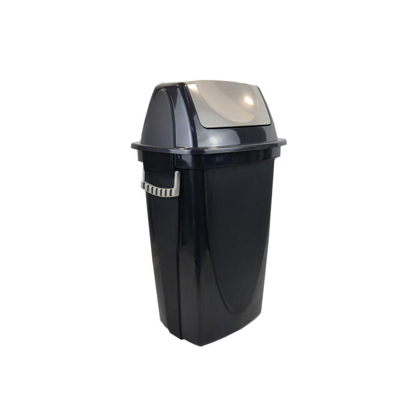 Tarro de residuos con tapa vaivén 45 lts Ecoblack NEGRO