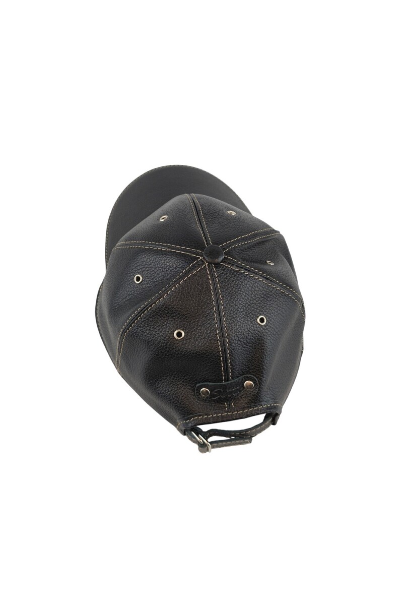 Gorro de cuero tipo beisbol Negro
