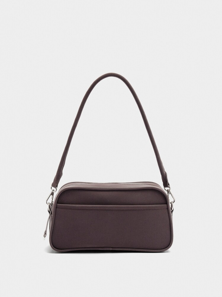 Bolso De Hombro De Textura Suave M marron