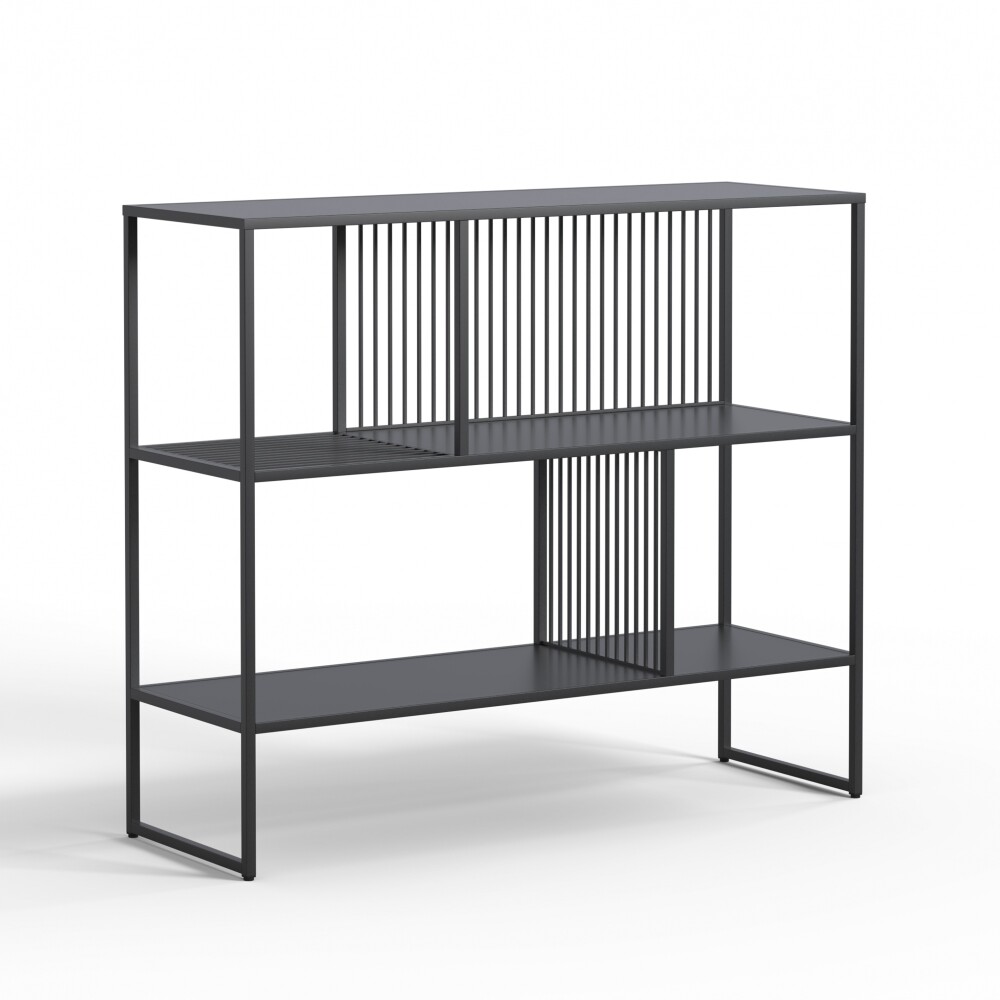 BIBLIOTECA METAL NEGRO OLIVIA