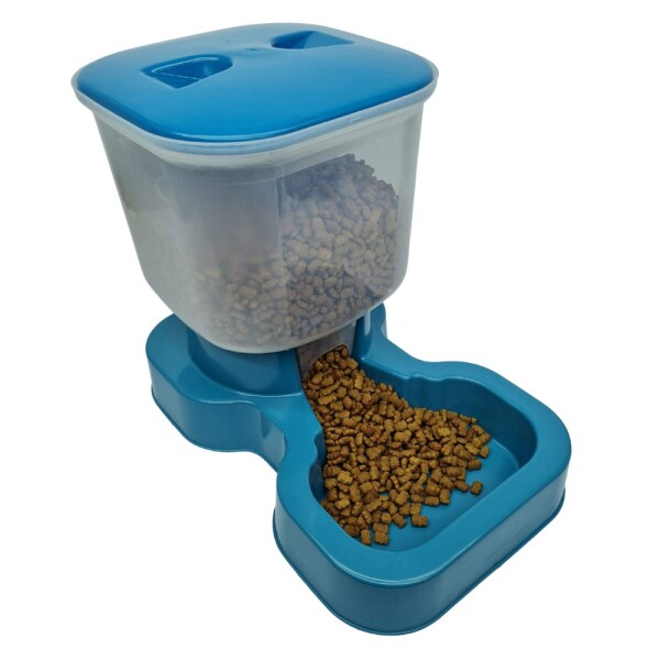Comedero Automático Dispensador Alimento 8 Litros Mascotas Variante Color Azul