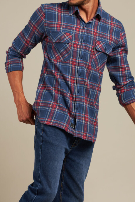CAMISA ACUIA POLANCO Azul / Bordo