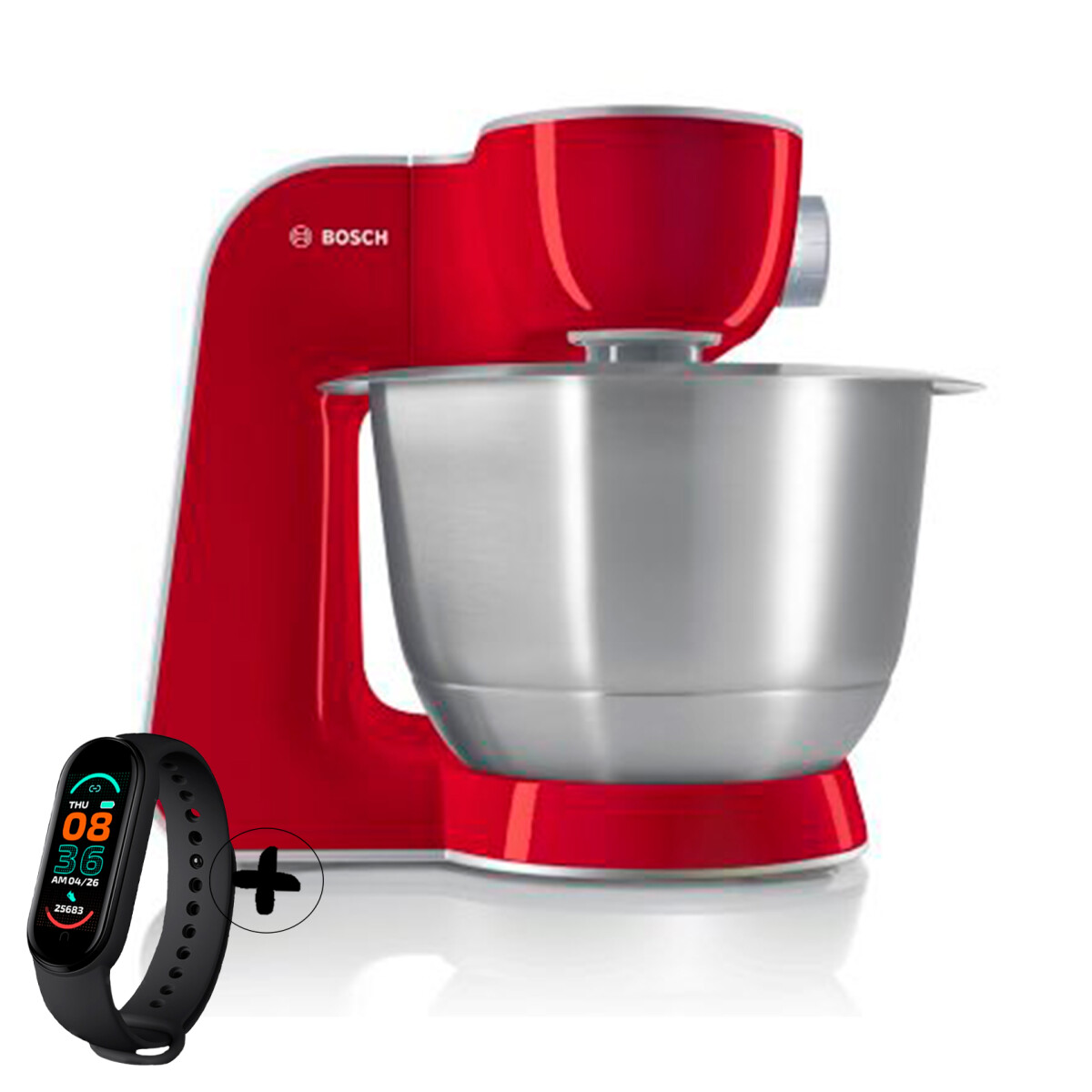 Robot De Cocina Bosch Mum58k20 Amasadoplanetario 3d + Smartwatch - Rojo 