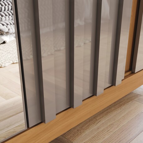 ROPERO NAPOLI 6 PUERTAS 6 CAJONES INTERNOS CON ESPEJO GUARDARROPA CLOSET ARMARIO CANELA