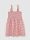 Vestido Estampado Con Smock Piedra