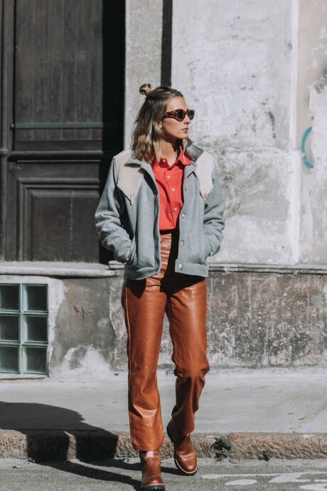Leather Jeans Crawford Camel