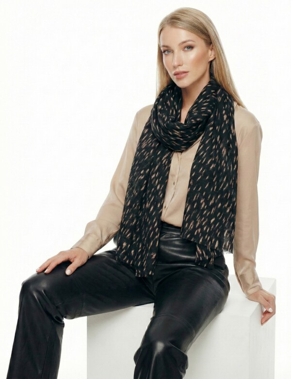 Bufandon Soft Print NEGRO/TOSTADO